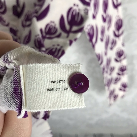 ❤️ Purple White Cardigan Portrait Of A Flower - Picture 7 of 7